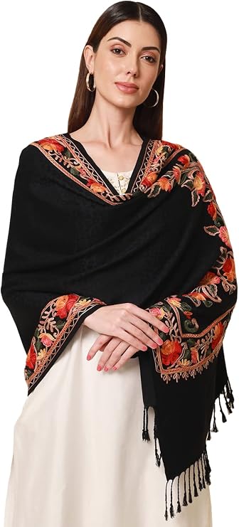 Pashmoda レディース カシミール刺繍ストール ショール & ラップ | 女性用イブニングラップ | レディースショールラップスカーフ パシュミナギフト