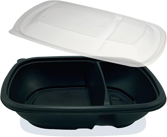 15 X Meal Prep Food Storage Containers with Lids, Double Compartment, Microwavable, Reusable, Dishwasher Safe, Freezer Safe, BPA-Free, Recyclable Leakproof, Stackable