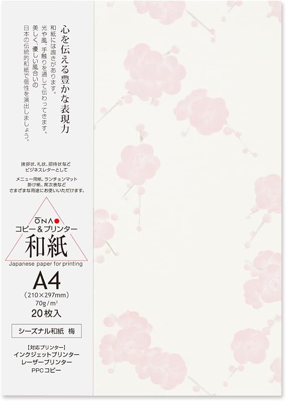 Daisai Seasonal Washi Plum A4 Pack of 20