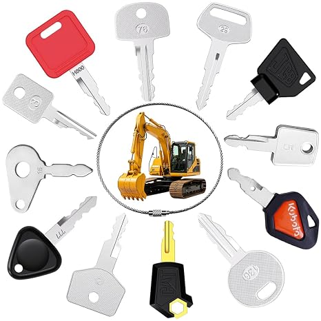 12 PCS Construction Ignition Key Set, Universal Ignition Starter Switch
