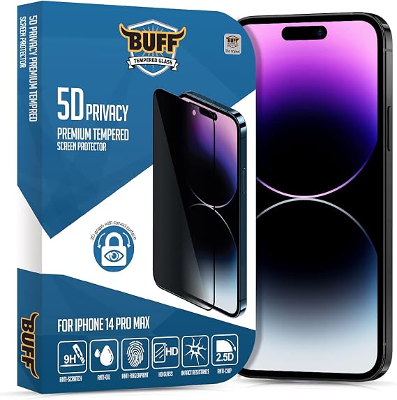 Buff iPhone 14 Pro Max 5D Privacy Ekran Koruyucu