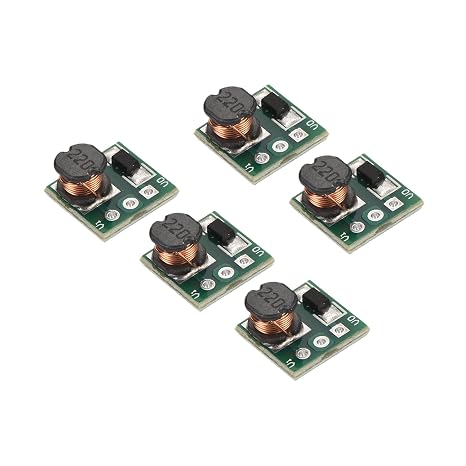 sourcing map DC-DC Boost Converter Voltage Regulator Step Up Module Mini Module 0.9-5V to 5V 0.48A for Power Adjustment Power Transformers 5 Pcs