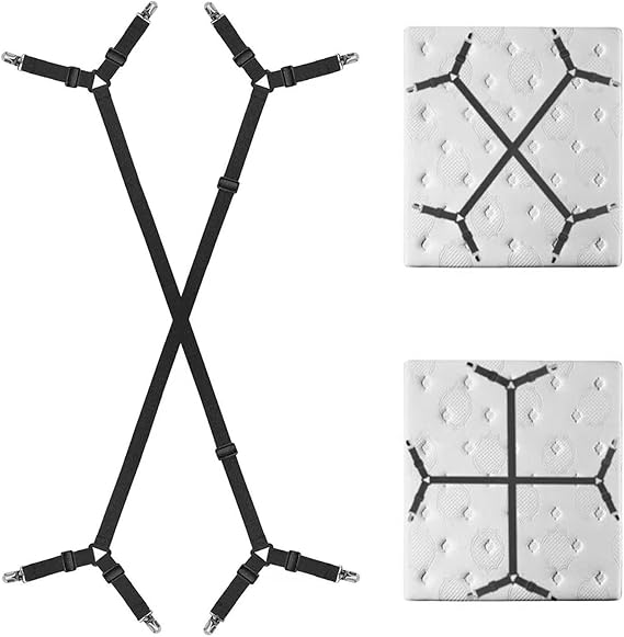 2Pcs Bed Sheet Holder Straps,Adjustable Elastic Bed Sheet Clips Fasteners