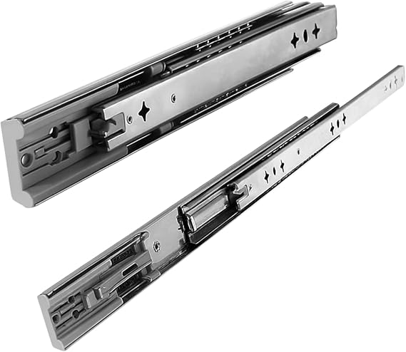 (1 Çift) Frenli Teleskopik Çekmece Rayı Bilyalı Dolap Çekmecesi Ray Metal En 4.3 cm Uzunluk 40 cm