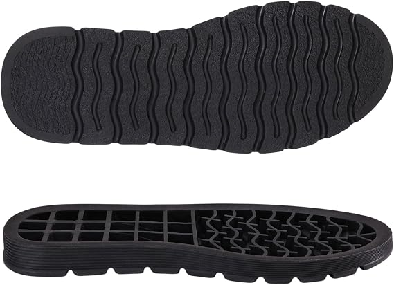 CHGCRAFT Shoe Replacement Rubber Soles for DIY Shoes 1 Pair Rubber Full Out Sole Wear Resistant Raised Shoe Sole for Work Shoes and Boots, Black, 3.5 UK Women