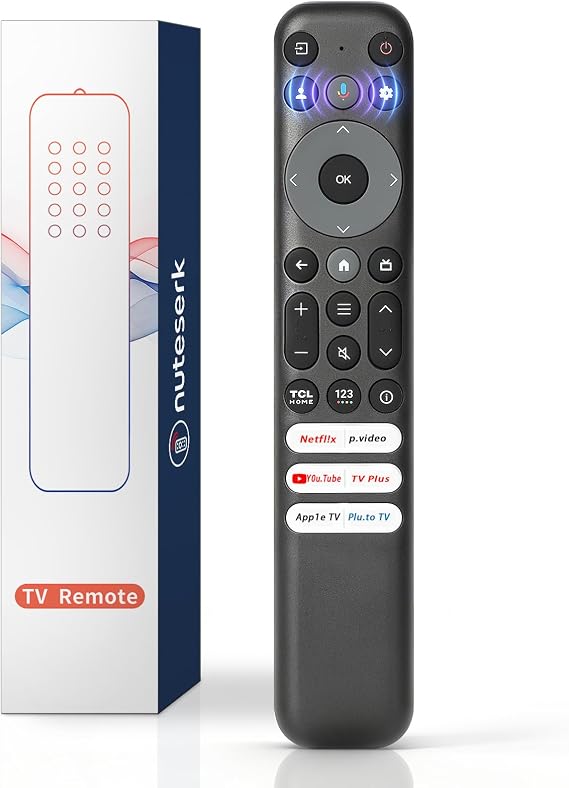 Voice Remote Replacement Compatible with TCL Google TV Remote, for QM8 QM7 Q7 Q6 Q5 S5 S4 S3 Series 4K UHD HDR LED QLED QD-Mini LED Full-HD Smart TVs (Not Applicable to Roku TVs)