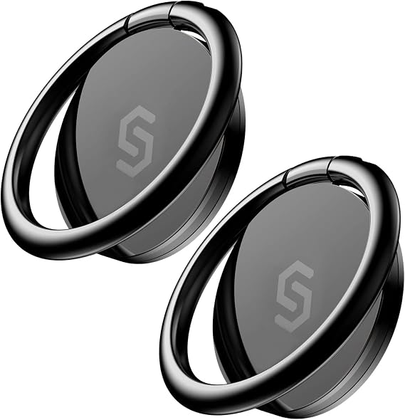 2個入りSyncwire Smartphone Ring, Thin 360° Rotating Fall Prevention Finger Ring Stand Function iPhone Ring, Hold Ring, Finger Ring Compatible with iPhone 14/14 Plus/14 Pro/14 Pro Max/13 mini / 13 / 13