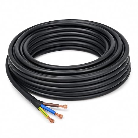 3x2,5 MM CCA TTR SİYAH RENK KAUÇUK TOPRAKLI SEYYAR ELEKTRİK KABLOSU (15 METRE)