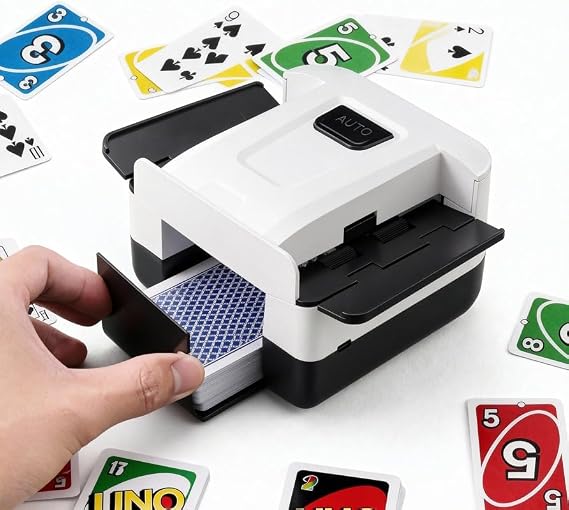 自動カードシャッフラー 2デッキ 充電式カードシャッフルマシン ポーカー Uno ブラックジャック スキップボー フェーズ10用