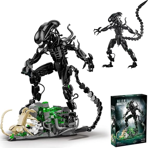 Xenomo Model Building Block Set, 958Pcs DIY Alien Monsters Model Building Kit Xenomo Construction Toy Gifts for Adults and Teenager