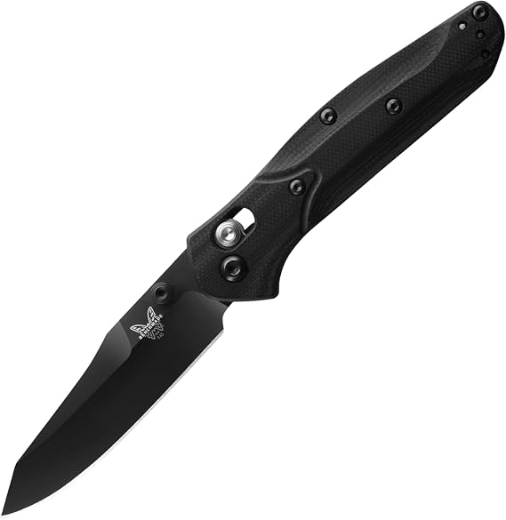 Benchmade - 945BK-1 Mini Osbone Knife, Reverse Stunt Blade, Plain Edge