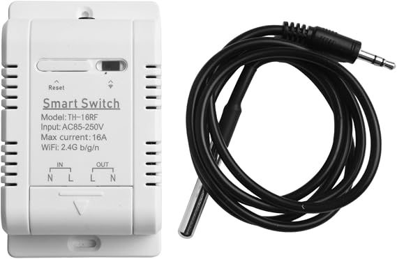 Wireless Temperature Control Switch with High Accuracy Probe, 16A 3000W Smart Relay Module for eWeLink App Timer and Scene