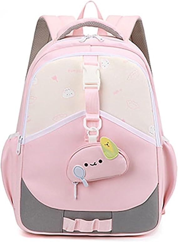 back pack Cute Cartoon Backpack Lightweight Backpack for Kids Fashionable Bookbag with Removable Pouch rucksack(Rose)