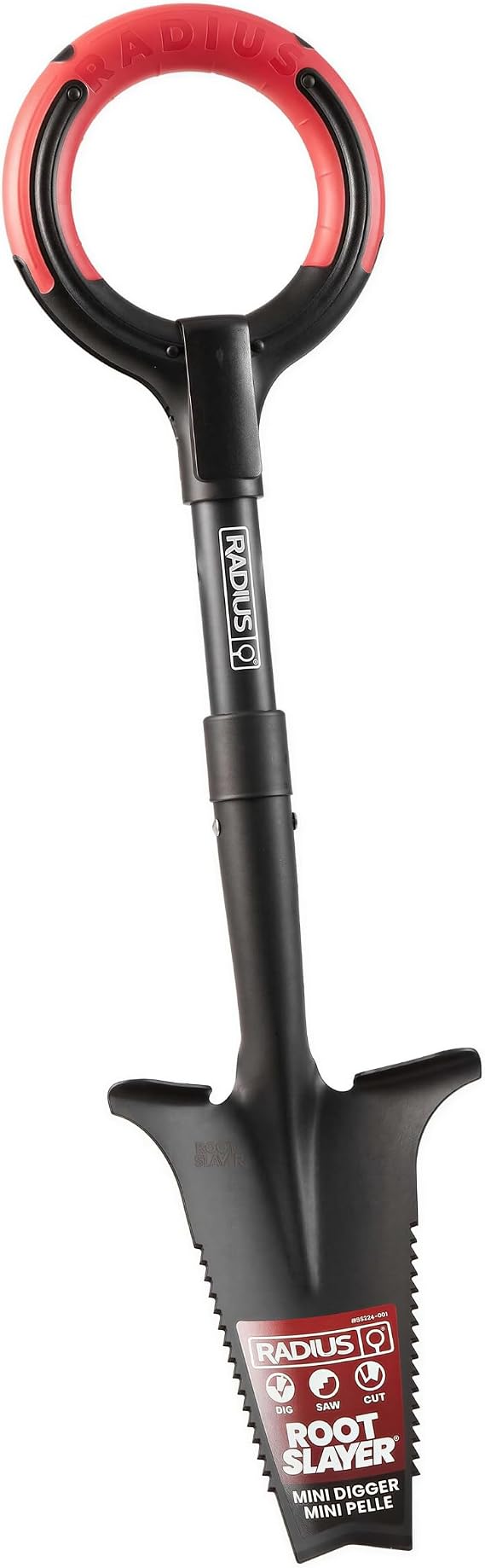 Root Slayer RS224 Mini Digger Garden Shovel, Heavy Duty Steel, Black