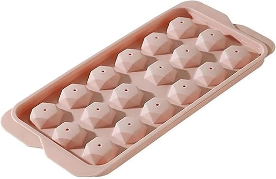 Promosyonca Elmas, Kristal Şekilli Buz Kalıbı, 18 Bölmeli, Farklı Renk ve Adetlerde (1, Pembe)