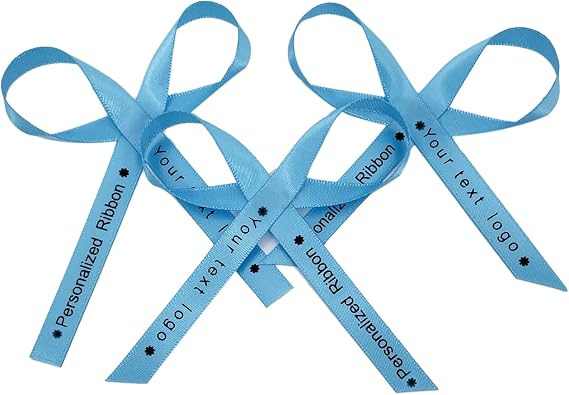 Personalized Ribbons Satin Favors Custom with Name Text | 50 100 300 Cut Bow, for Wedding Birthday Sweet 16 Party Anniversary Baptism, Assemble by Yourself