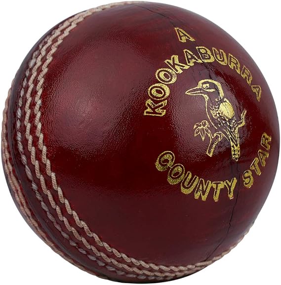 Kookaburra County Star Cricket Ball, Red - Mens and Youths