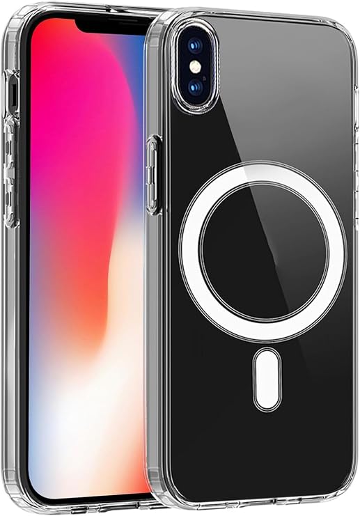 Coverzone İphone X İle Uyumlu Yüksek Kalite Kablosuz Şarj Özellikli Silikon Telefon Kılıfı Şeffaf, Wireless Magsafe ile uyumlu Silikon Kapak Şeffaf