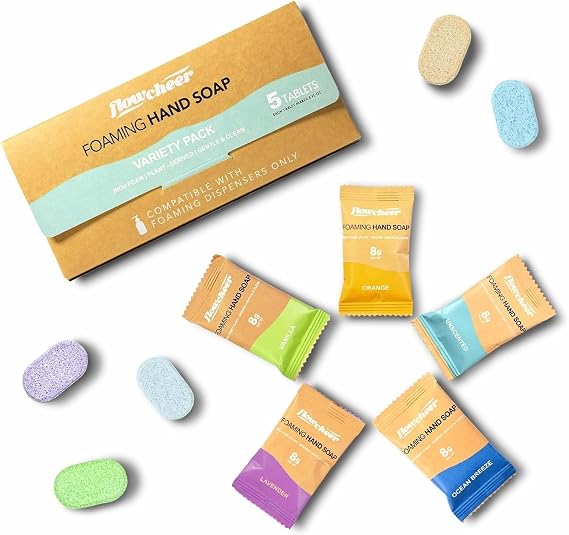 Flowcheer Foaming Hand Soap Refill Tablets, 5-Count Sample Pack