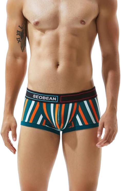 SEOBEAN Low Rise Men's Sexy Underwear Men's Boxer Shorts Boxer Trunk Designer Cotton Stretch Underwear