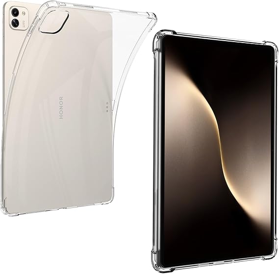 Case for HONOR MagicPad 3/MagicPad3 13.3 inch, Lightweight Fit Flexible Soft TPU Reinforced Corner Airbag Drop Protection Cover, Shockproof Anti-Scratch Crystal Tablet Back Cover, Transparent