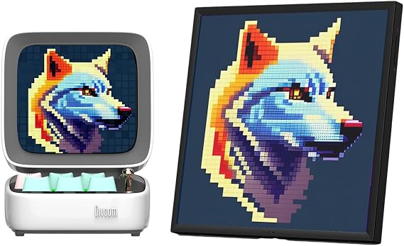 Divoom Ditoo Pro Beyaz Bluetooth Hoparlör ve Pixoo-64 Led Ekran Seti