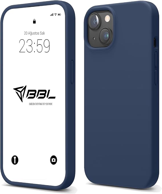 Babilden iPhone 15 Plus İle Uyumlu Kılıf İnce Ve Dayanıklı Sıvı Silikon 3 Katmanlı Tam Kaplamalı Şık Yumuşak Jel Hissi Yüksek Kalite Kauçuk Telefon Kılıfı (Lacivert)