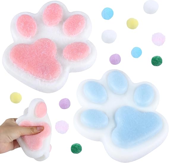 Pack of 2 Large Cat Paws Squishy, Soft Taba Squishy, Squishy Paw
