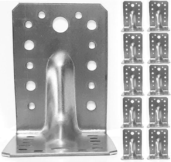 Heavy Duty Angle Brackets for Wood, 90x90x65mm, Pack of 10, 267kg Load