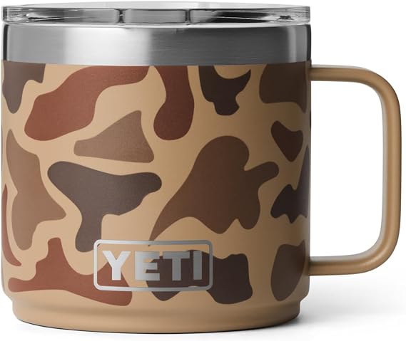 YETI Rambler 14 oz Ceramic Lined Stackable Mug, Wetlands Camo