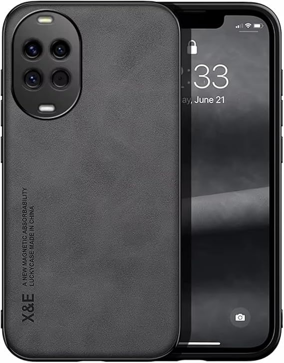 Microcase Huawei Nova 14 Pro için Luxury Leather Series Deri Desenli Plastik Koruma Kılıf - AL8125 (Siyah)