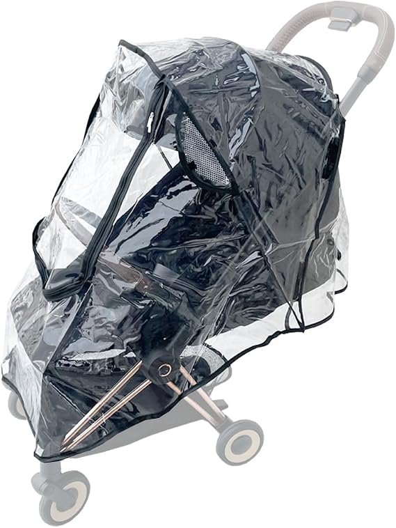 Stroller Rain Cover Compatible with Cybex Coya, Cybex Eezy Twist, Cybex Libelle, Stroller Accessory Wind Cover, Clear EVA Material, Large Front Window.