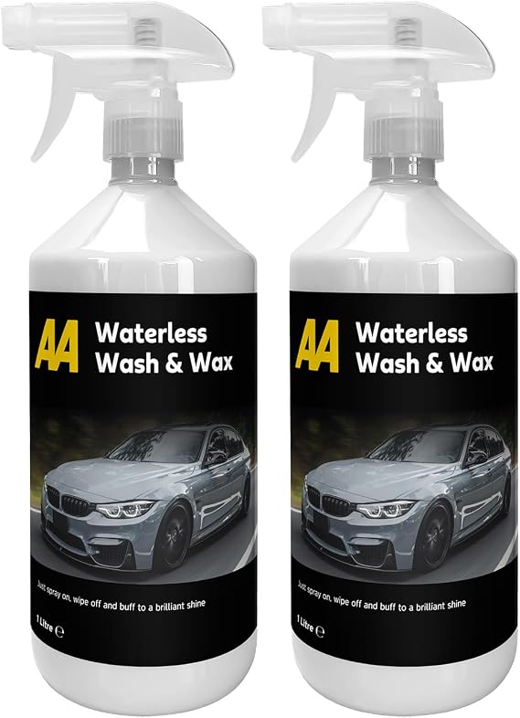 AA Car Essentials 2 x 1L Waterless wash and Wax with Carnauba Car cleaner/polish