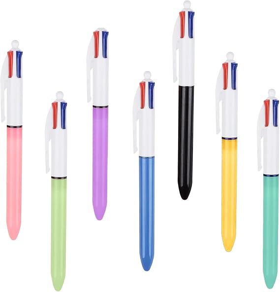 7Pack Multi Coloured Pen,4 Colours Pens All In One,1.0mm Bic Pen