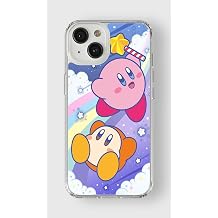 Iphone 13 ile Uyumlu Kirby Tasarım Baskılı Şeffaf Kılıf