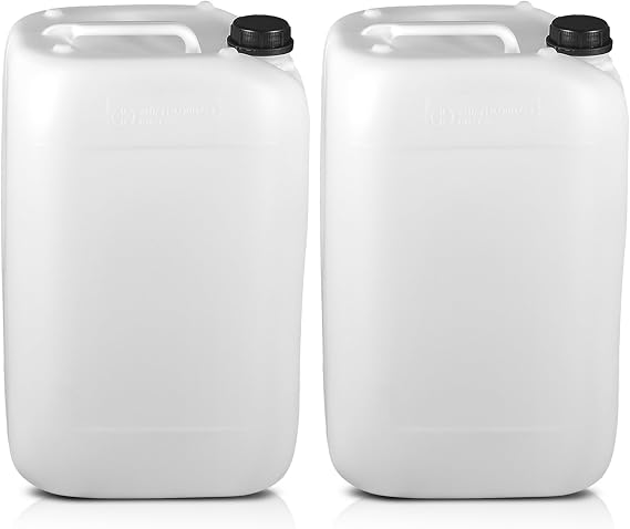 25L Water Container, Plastic, Tamper Proof Screw Cap, Large Water Jerry Can Tank for Water Storage, Water Tank, Camping, Car Washing, UN Approved, Food Grade & Stackable. (2)