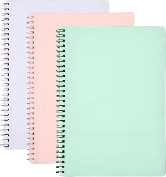 A5 Lined Notebook & Spiral Notebook – 3 Pack 160 Pages 70gsm