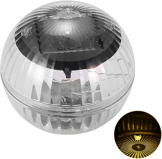 Solar Powered Floating Lamp,IP44 Waterproof Solar Pond Floating Pool Light Magic Ball Night Led Bath Lights for Fountain Pool Pond Garden (Warm Light) [Energy Class A++]