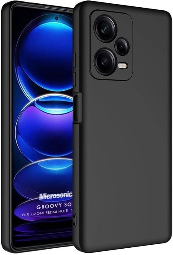 Microsonic Xiaomi Redmi Note 12 Pro+ 5G için Kılıf Groovy Soft Siyah [Redmi Note 12 Pro+ 5G ile Uyumlu Kılıf - Siyah]