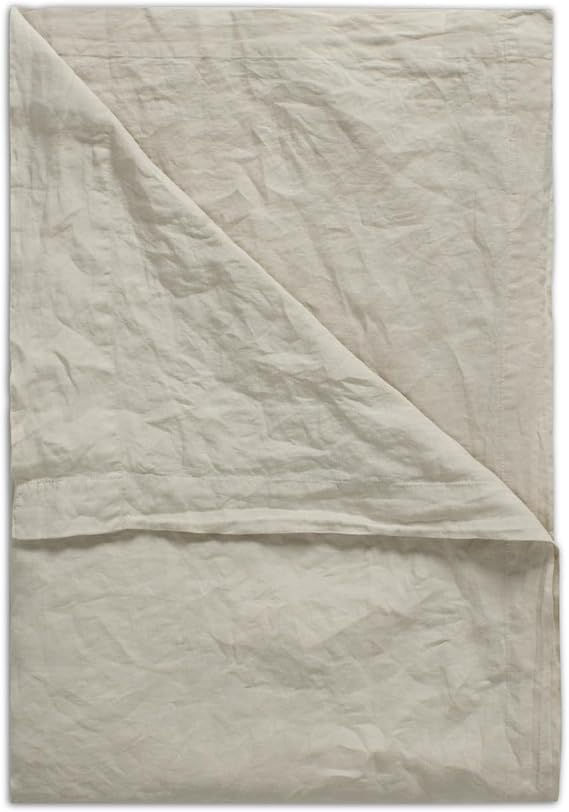 Luxury 100% Natural Linen Flat Sheet | Pure Linen Bed Sheets | Luxurious Hotel Quality | Belgian French Flax Woven In Portugal | Almond - King