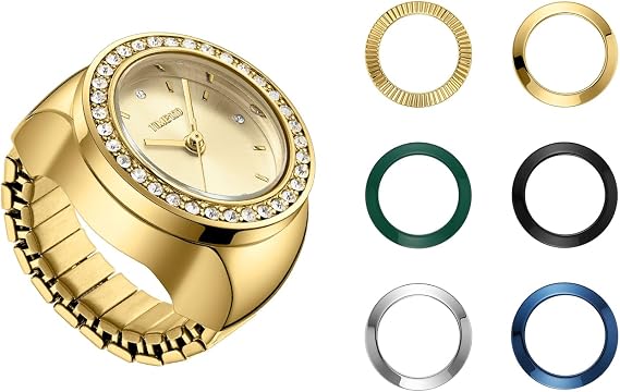TIME100 Women's Ring Watch Gift Set Quartz Finger Watch for Women