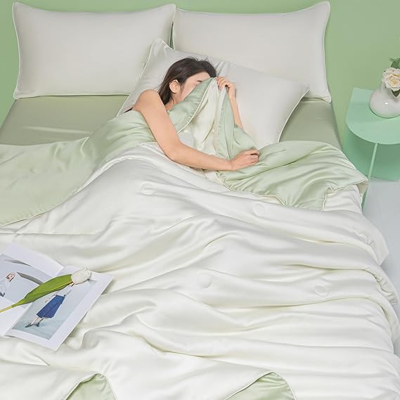 Quick Cooling Comforter, Double-Sided Cool Touch Blanket, Cooler Comforter, Lightweight Cooling Blanket for Hot Sleepers and Night Sweats A 180 * 220cm/71x86in