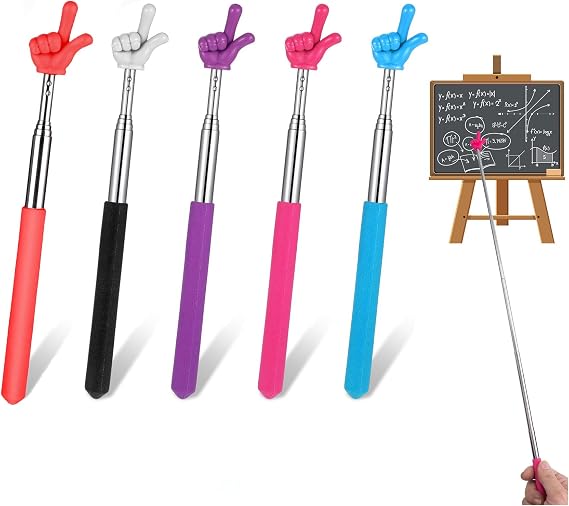 Telescopic Teacher Pointer,5 Pcs Telescopic Finger Pointer Stick