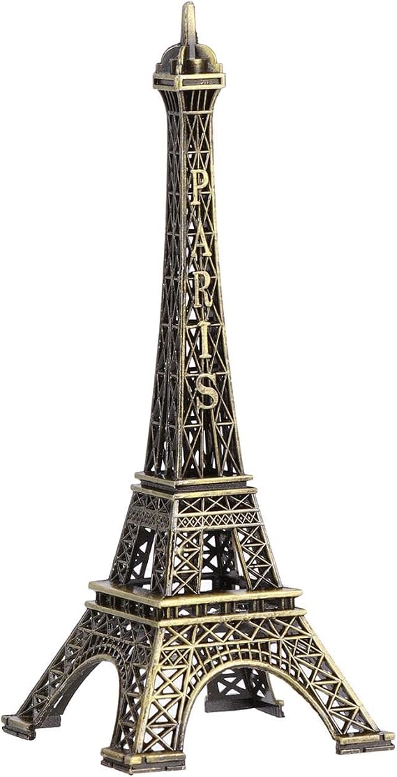 Eiffel Tower Statue Decor Alloy Metal Collectible Figurine Replica Souvenir Room, French Eiffel Tower Party Home Bedroom Desktop Car Decor Table Stand(SIZE:40x40x100mm)
