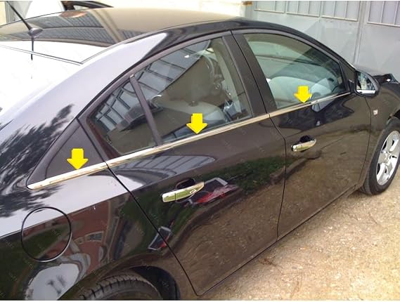 EBAL OTO AKSESUAR Krom Cam Çıtası 6 Parça 2009 Üzeri Paslanmaz Çelik Chevrolet Cruze Sedan ile uyumlu