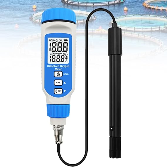 Digital Dissolved Oxygen Meter, Temperature Meter DO Sensor Dissolved Oxygen Levels Tester, DO Range: 0~20.00 mg/L for Swimming Pools, Water Aquaculture & Hydroponics