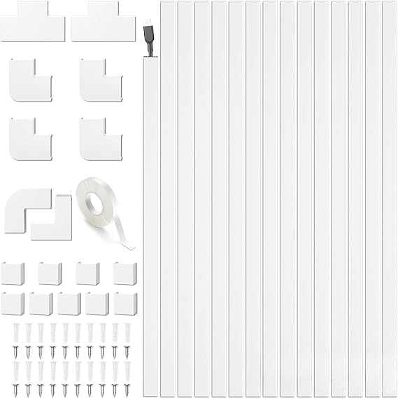 6m Cable Trunking White - Self-adhesive Trunking for Electric Cables TV Cable Hider Wire Conduit Trunking with Connections, Cable Tidy Cable Raceway Management, 15 mm x 10 mm