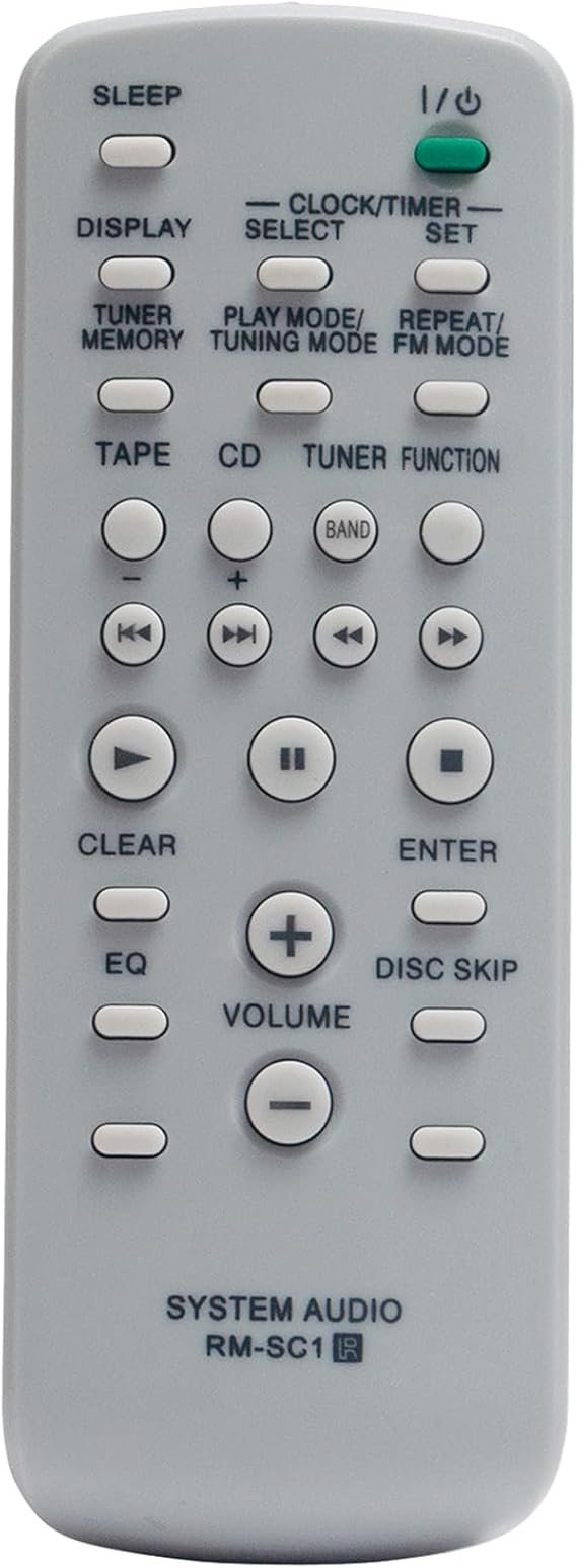 RM-SC1 Replacement Remote Control for Sony Mini Hi-Fi Component System CMT-GPX5 CMT-NE3 MHC-RG100 MHC-RG121 MHC-GX450 MHC-GX250