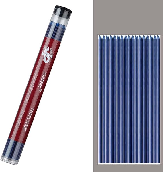 MROOFUL 2.0mm Pencil Lead Refills，2B ，Colorful 2mm Mechanical Pencil Graphite Lead for Technical Drawing & Drafting Pencil -36 Leads (Blue)