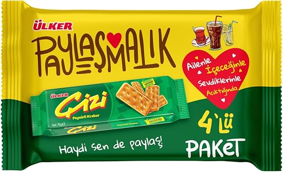ÜLKER Çizi Kraker, 70 Gr, 4'lü Paket